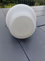 VASE JAPONAIS OPALINE BLANCHE SIGNE DANS TEXTE 1950 VINTAGE