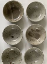 7 bols assiettes grés Gustave Tiffoche signé-french ceramic 