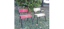 Paire de chaises enfant métal et scoubidou (vintage)