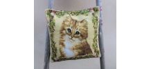 Paire de housses de coussin tapissier (chaton)