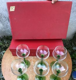 12 Verres à Vin d'Alsace -Cristallerie de Vannes-le-Châtel