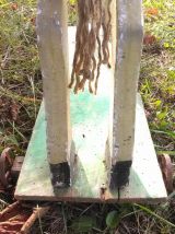 Ancien cheval à roulettes en bois 