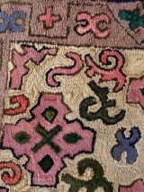 Tapis ancien Américain Hooked fait main, 1C981