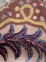 Tapis ancien Américain Hooked fait main, 1C984