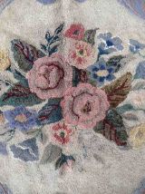 Tapis ancien Américain Hooked fait main, 1C984