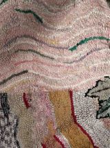Tapis ancien Américain Hooked fait main, 1C987