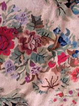 Tapis ancien Américain Hooked fait main, 1C988