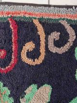 Tapis ancien Américain Hooked fait main, 1C989