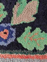 Tapis ancien Américain Hooked fait main, 1C989
