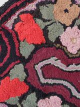 Tapis ancien Américain Hooked fait main, 1C990