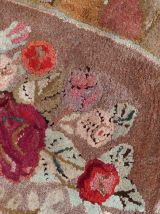 Tapis ancien Américain Hooked fait main, 1C993