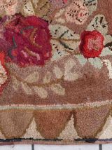 Tapis ancien Américain Hooked fait main, 1C993