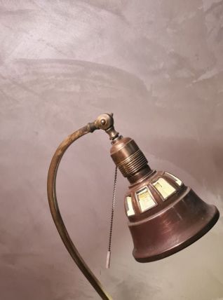 lampe de bureau  de  art nouveau  a art deco  laiton et bron