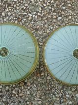 suspensions  en verre givré , vintage