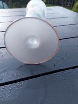 VASE TULIPE OPALINE BLANCHE VINTAGE DECOR FLORAL 1970 JAPON