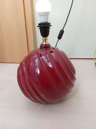 LAMPE A POSER 1950 ART DECO CERAMIQUE BORDEAUX, VINTAGE