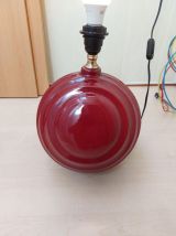 LAMPE A POSER 1950 ART DECO CERAMIQUE BORDEAUX, VINTAGE