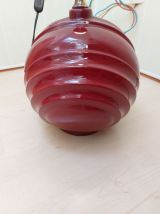 LAMPE A POSER 1950 ART DECO CERAMIQUE BORDEAUX, VINTAGE