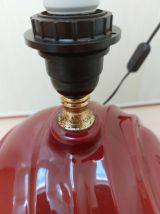 LAMPE A POSER 1950 ART DECO CERAMIQUE BORDEAUX, VINTAGE