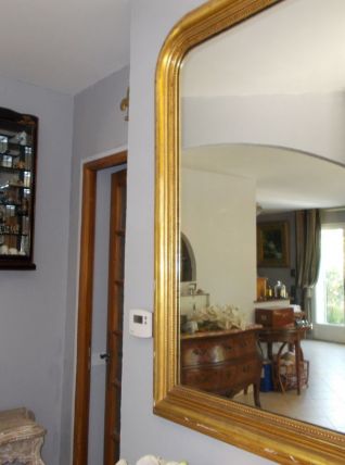 Grand Miroir au mercure Napoléon III doré à la feuille