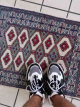 Tapis vintage Ouzbek Bukhara fait main, 1C997