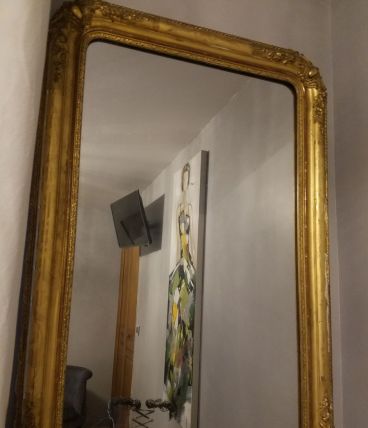 Grand miroir LouisXV au mercure ,doré à la feuille