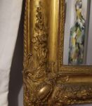 Grand miroir LouisXV au mercure ,doré à la feuille