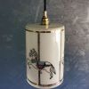 Lampe suspension vintage années 70 "Manège de chevaux"