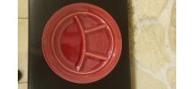 6 assiettes à fondue rouges Lunéville
