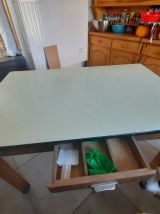 table de cuisine vibtage recouvrement emaille