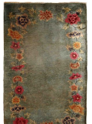 Tapis ancien Chinois Art Deco fait main, 1B394