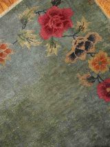Tapis ancien Chinois Art Deco fait main, 1B394