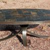 Table basse ovale pierres de lave probable Jean Jaffeux