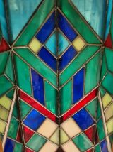lampe veritable  vitrail , art deco ecadrement laiton  60x30