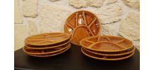 8 assiettes Fondue Vintage En Barbotine Niderviller D 21,5 C