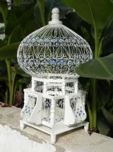 Cage Oiseaux Sidi Bousaid Tunisien Blanc et Bleu