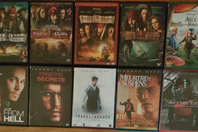 Lot de 10 dvds  Johnny Depp 