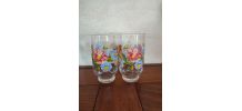 Lot de 2 verres vintage Arcoroc motifs floraux