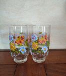 Lot de 2 verres vintage Arcoroc motifs floraux