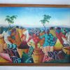 Peinture ethnique d'Haïtie, art d'Afrique de style naïf
