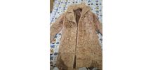 Manteau fourrure et satin beige Doré 