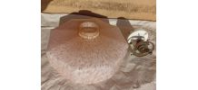 Ancien lustre en verre rose 