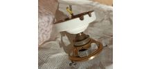 Ancien lustre en verre rose 