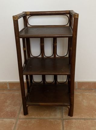 Console ou table de chevet en rotin. 1970.