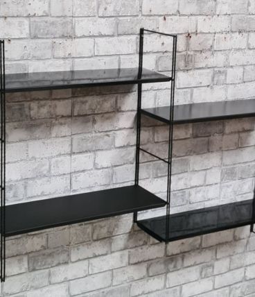 Etagere string style tomado 1960 a 70 metal 4 tablettes blac