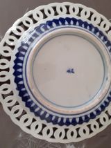 plat corbeille porcelaine japonais ajouré style Imari