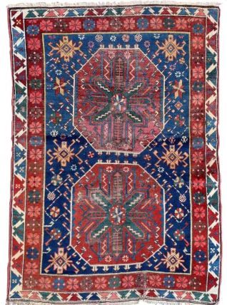 Tapis ancien Caucasien Shirvan fait main, 1P101