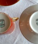 Service à café rouge et or en porcelaine Solognes