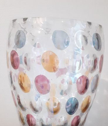 Vase optique/ bonbonniere vintage. Bosk Sklo. Czech glass. 