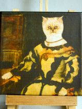Portrait de chat en costume d'époque. Décoration murale chat